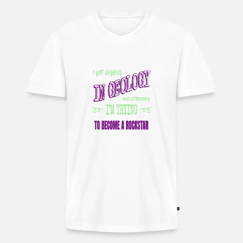 celestial spaceship astrophysics statement gift - Männer Premium Bio T-Shirt mit V-Ausschnitt - Weiß