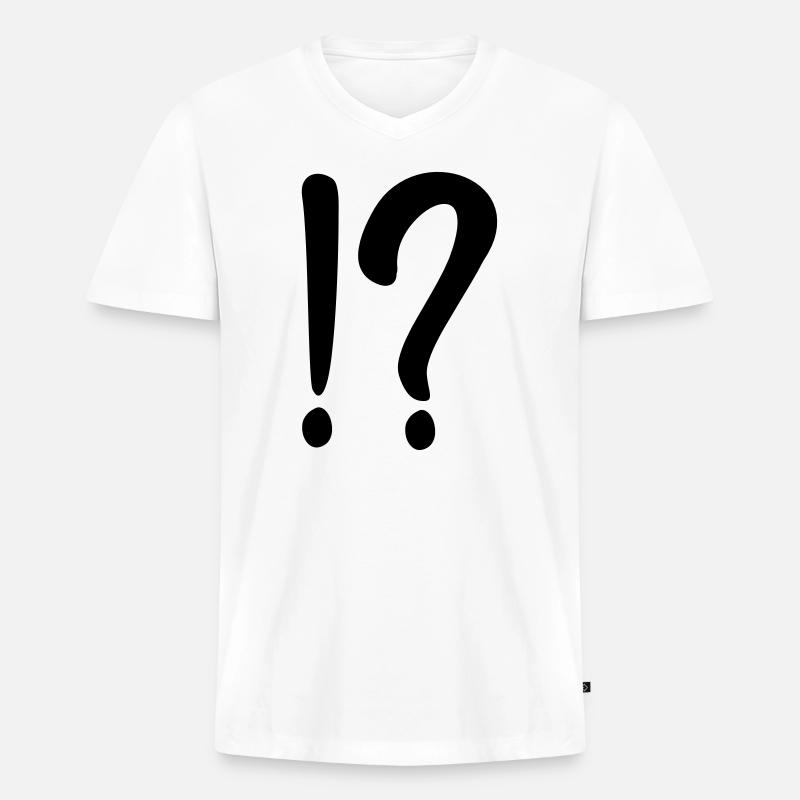 Fragezeichen - Männer Premium Bio T-Shirt mit V-Ausschnitt - Weiß