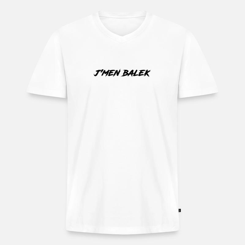 Ich bin Balek - Männer Premium Bio T-Shirt mit V-Ausschnitt - Weiß
