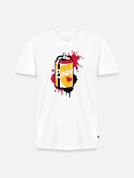 opened soda can in graffiti style - Men's Premium Organic T-shirt with V-neck - white