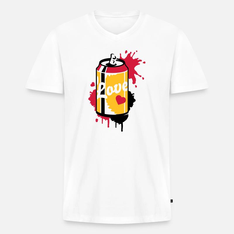 geöffnete Getränkedose im Graffiti Stil - Männer Premium Bio T-Shirt mit V-Ausschnitt - Weiß