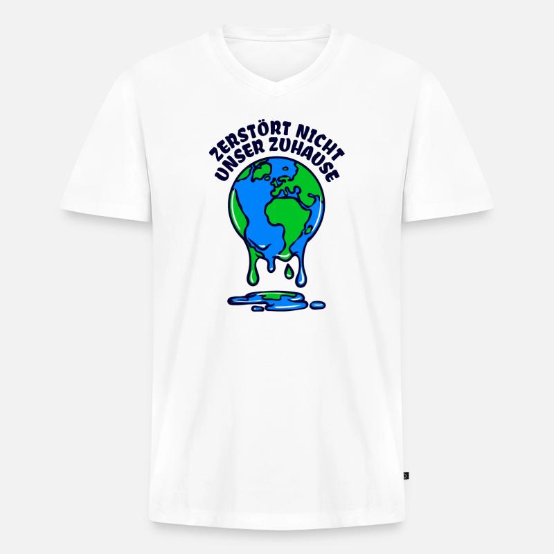 Umwelt Mutter Erde Umweltschutz Statement - Männer Premium Bio T-Shirt mit V-Ausschnitt - Weiß