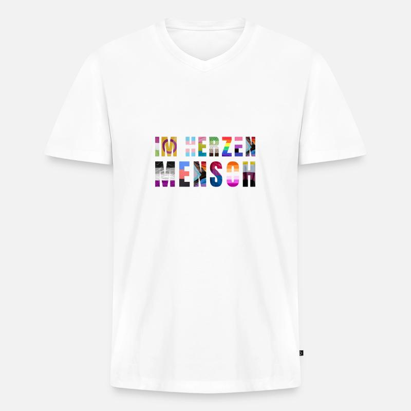 Pride - Männer Premium Bio T-Shirt mit V-Ausschnitt - Weiß