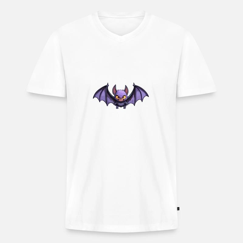 Fledermaus / Vampir / Dracula / Tier / Halloween - Männer Premium Bio T-Shirt mit V-Ausschnitt - Weiß