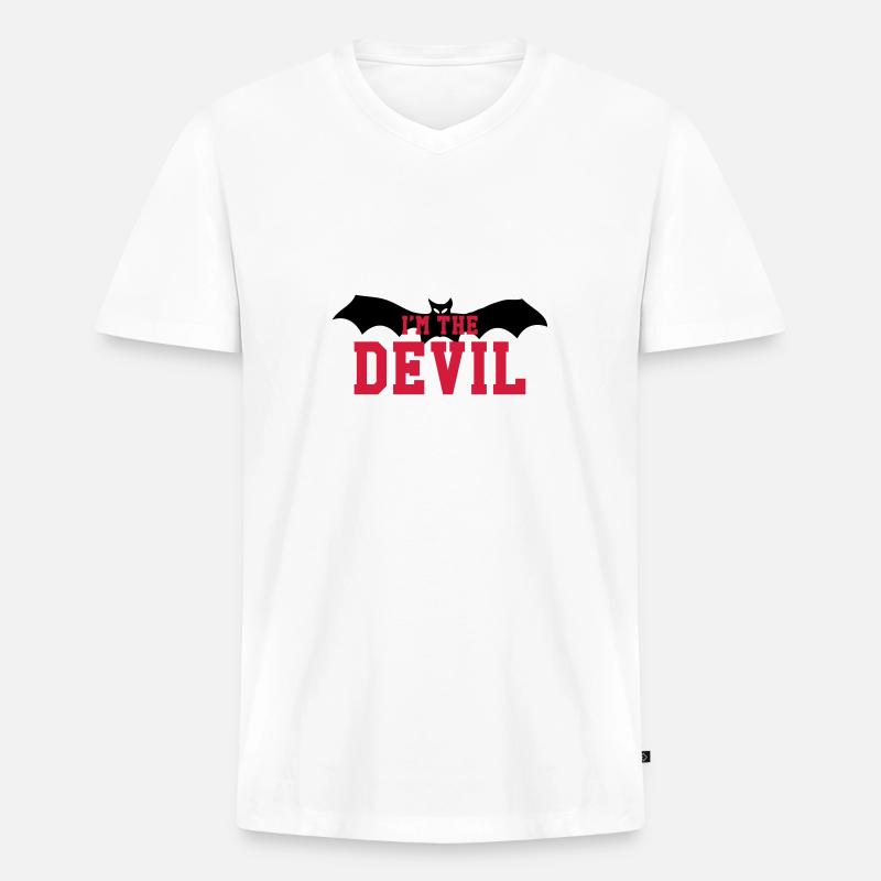Ich bin der Teufel - Männer Premium Bio T-Shirt mit V-Ausschnitt - Weiß