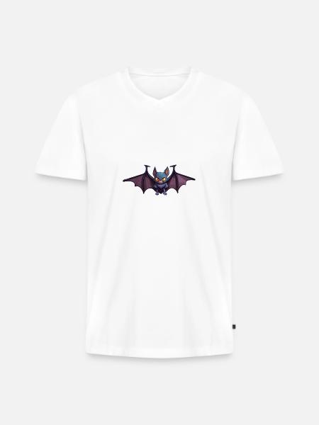 Bat / Vampire / Dracula / Animal / Halloween - Men's Premium Organic T-shirt with V-neck - white