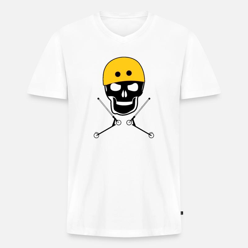Freestyle-Roller - Männer Premium Bio T-Shirt mit V-Ausschnitt - Weiß