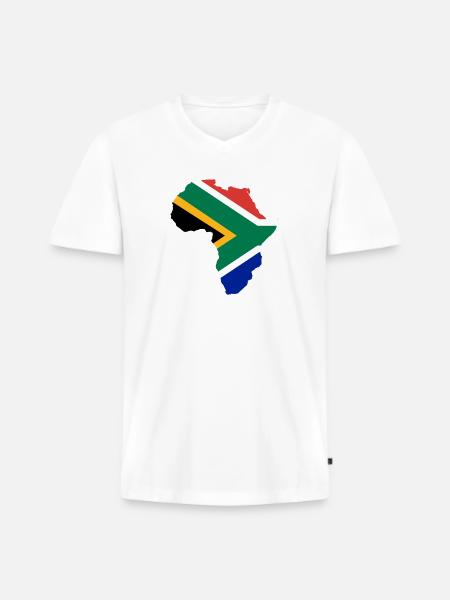 Afrique du Sud - T-shirt encolure en V Premium bio Homme - blanc
