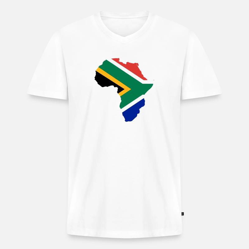 Südafrika - Männer Premium Bio T-Shirt mit V-Ausschnitt - Weiß