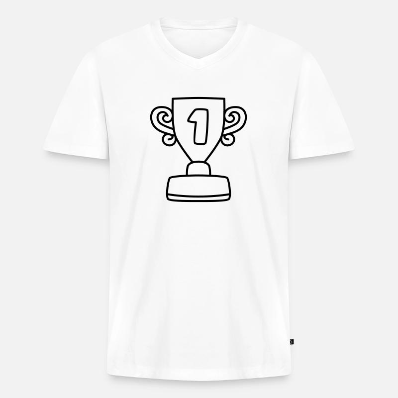 Pokal erster Platz - Männer Premium Bio T-Shirt mit V-Ausschnitt - Weiß