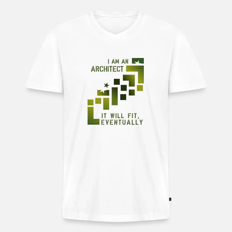 Architect - Männer Premium Bio T-Shirt mit V-Ausschnitt - Weiß