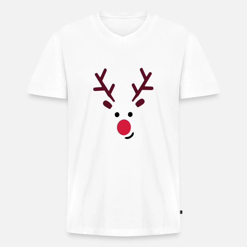 frist2 - Männer Premium Bio T-Shirt mit V-Ausschnitt - Weiß