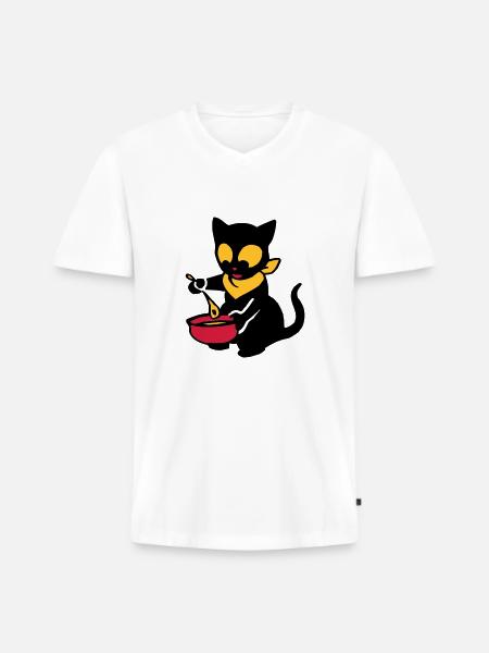 Georgie bowl - Men's Premium Organic T-shirt with V-neck - white