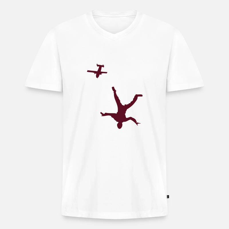 HeadDown with skyvan - Männer Premium Bio T-Shirt mit V-Ausschnitt - Weiß