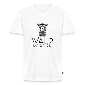 Wald Mädchen Rennsteig 1 0 - Männer Premium Bio T-Shirt mit V-Ausschnitt - Weiß - Vorne - Nico (187cm)
