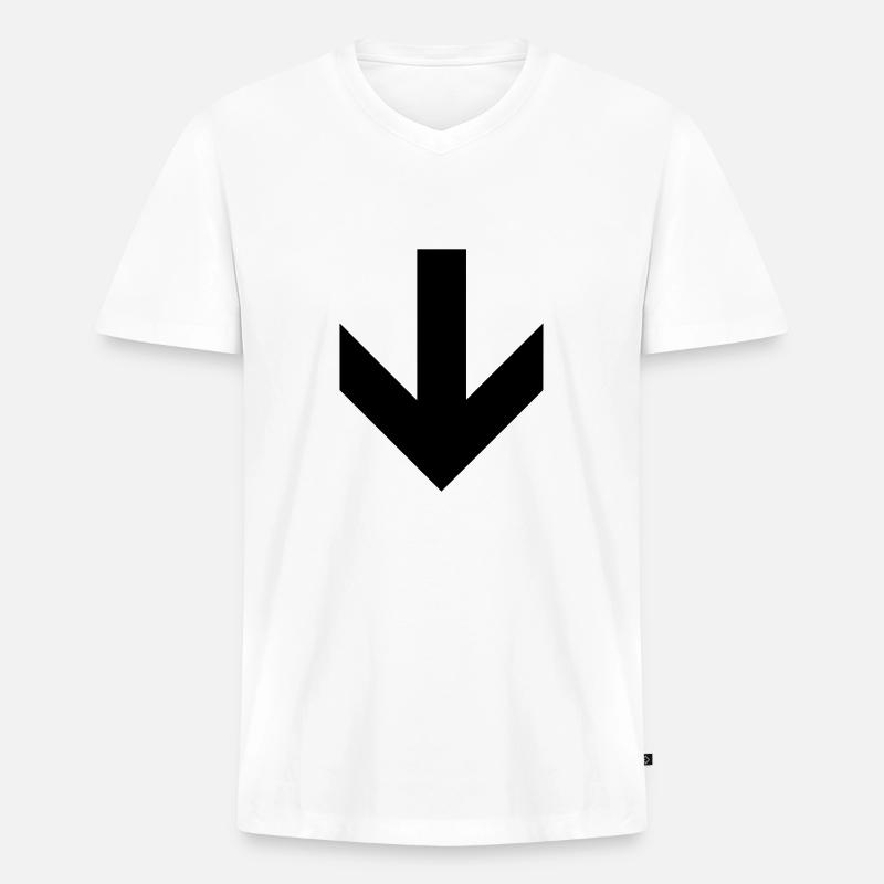Dies Way Down Pfeil - Männer Premium Bio T-Shirt mit V-Ausschnitt - Weiß