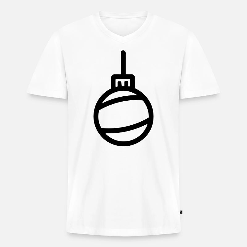 Weihnachtskugel - Männer Premium Bio T-Shirt mit V-Ausschnitt - Weiß