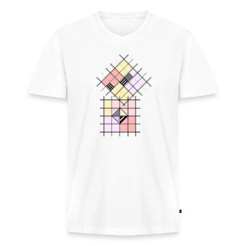 Geometric shape - Men's Premium Organic T-shirt with V-neck - white - Front - Nico (187cm)