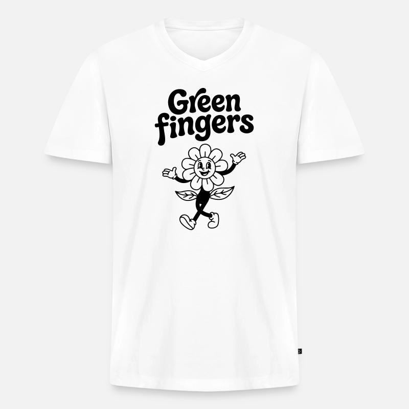 Gartenarbeit - Männer Premium Bio T-Shirt mit V-Ausschnitt - Weiß