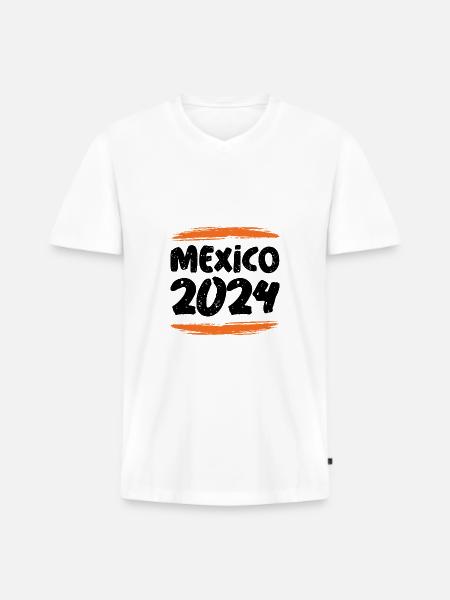 Mexico 2024 - Men's Premium Organic T-shirt with V-neck - white