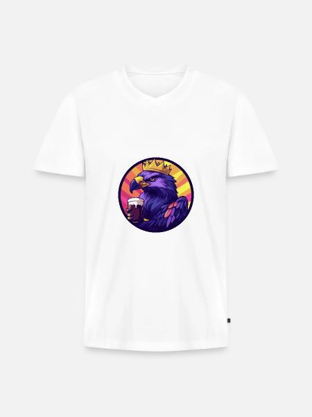 Harpy Bird Beer Comic - Men's Premium Organic T-shirt with V-neck - white