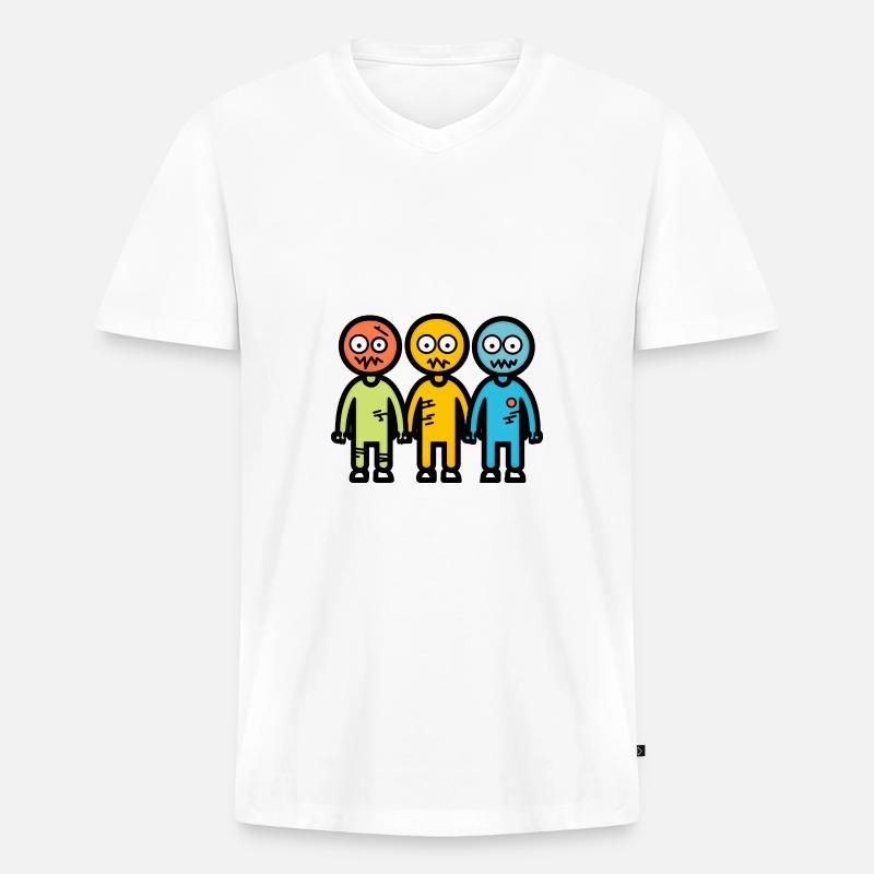 Zombies Halloween Comic Team - Männer Premium Bio T-Shirt mit V-Ausschnitt - Weiß