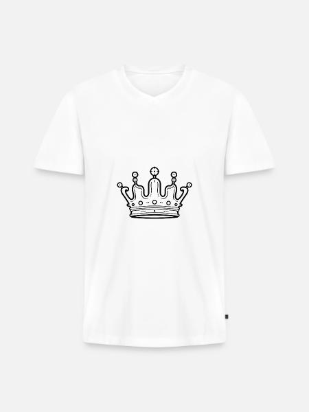 Krone Design - T-shirt encolure en V Premium bio Homme - blanc
