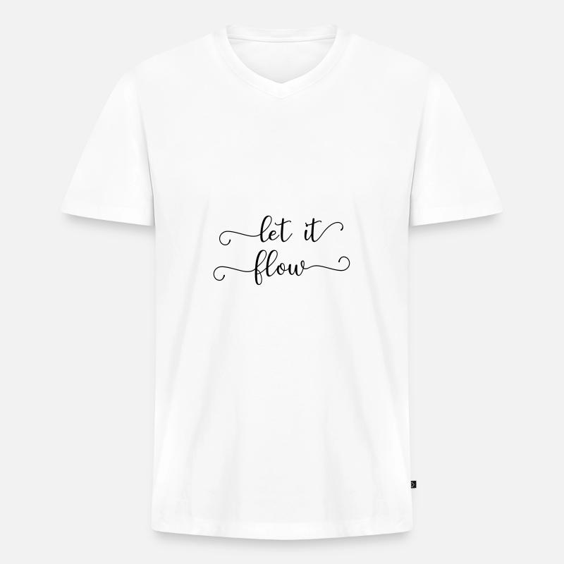 let it flow - Männer Premium Bio T-Shirt mit V-Ausschnitt - Weiß