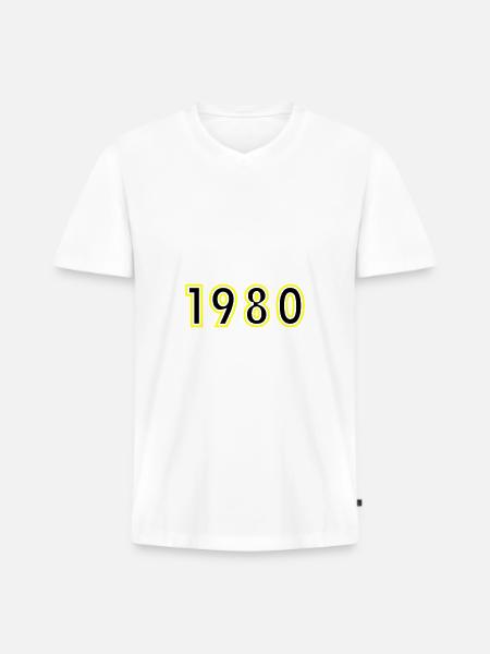 1980 Year Birthday - Men's Premium Organic T-shirt with V-neck - white