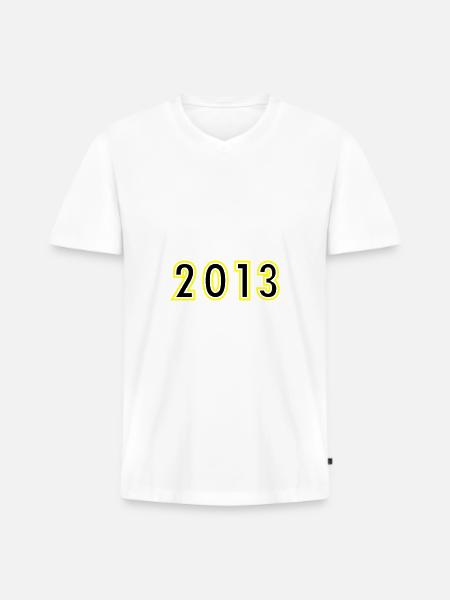 2013 Year Birthday - Men's Premium Organic T-shirt with V-neck - white