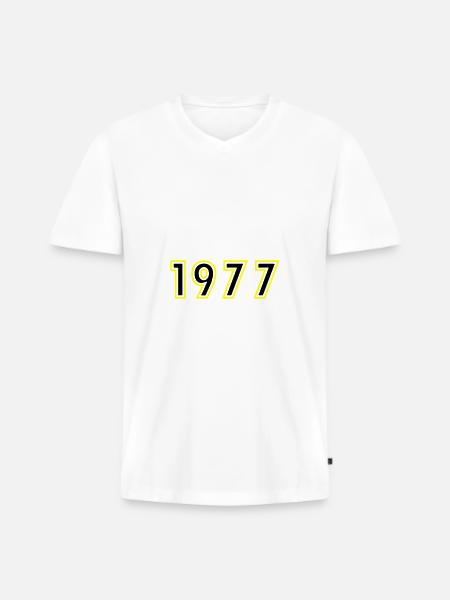 1977 Year Birthday - Men's Premium Organic T-shirt with V-neck - white