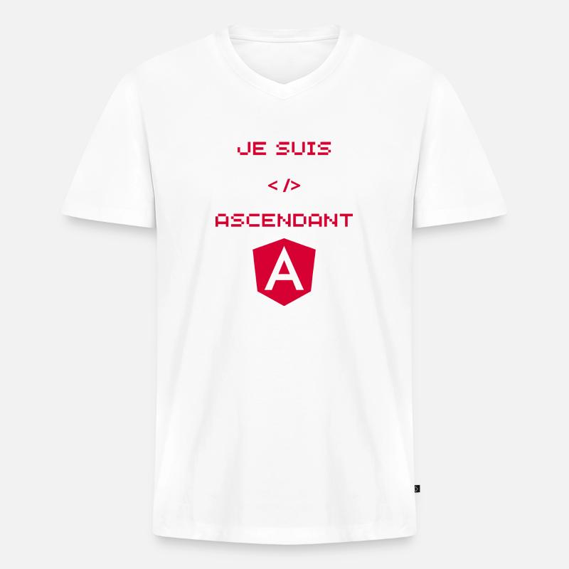 Angular Entwickler-Geschenk - Männer Premium Bio T-Shirt mit V-Ausschnitt - Weiß