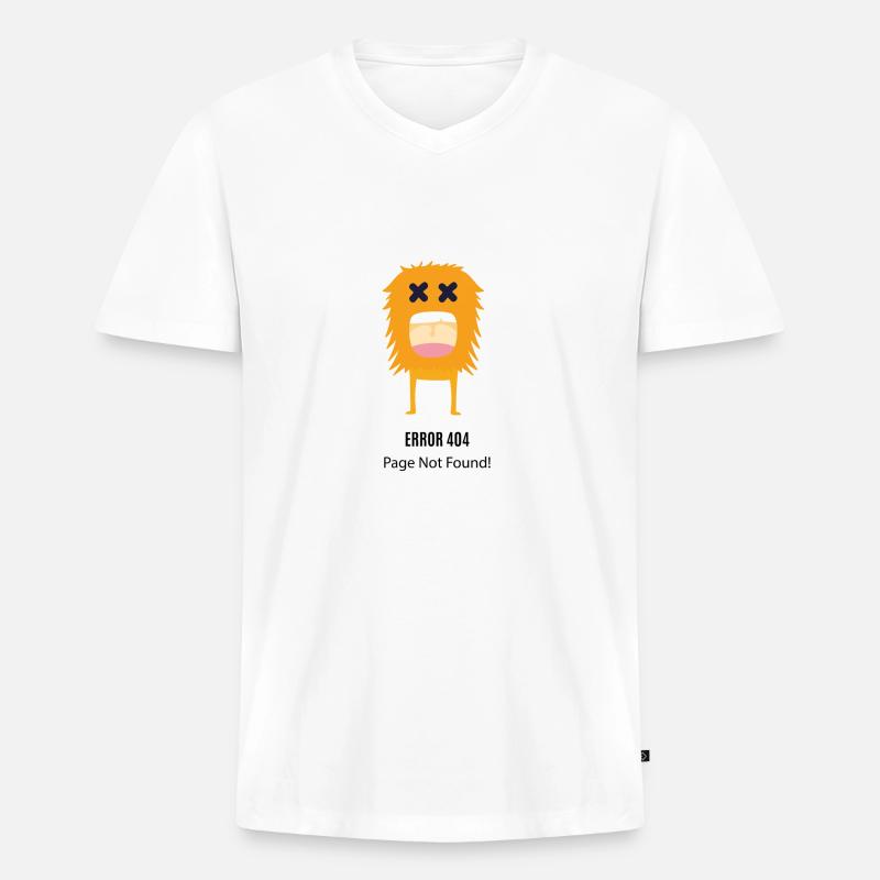 Error 404 - Männer Premium Bio T-Shirt mit V-Ausschnitt - Weiß