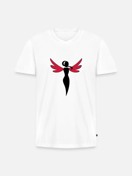 flying - Men's Premium Organic T-shirt with V-neck - white