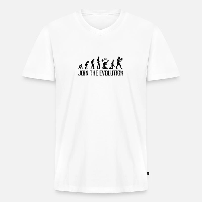 Atheist Evolution Atheisten Wissenschaft Lernen - Männer Premium Bio T-Shirt mit V-Ausschnitt - Weiß