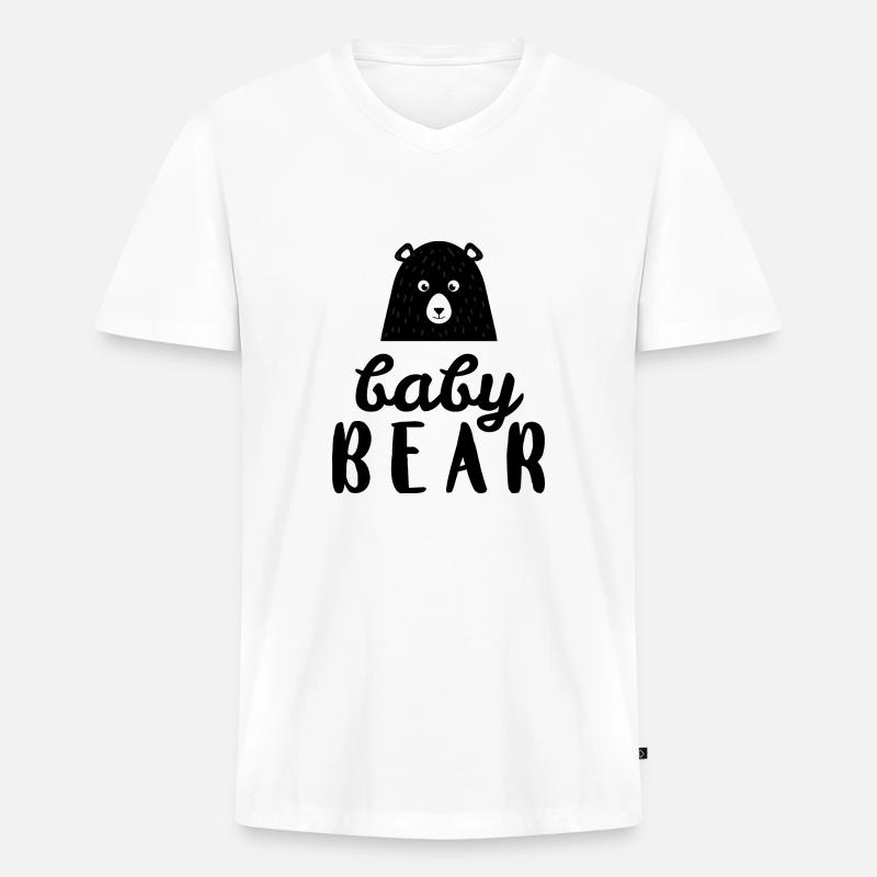 Baby Bear - Geschenkidee - Männer Premium Bio T-Shirt mit V-Ausschnitt - Weiß