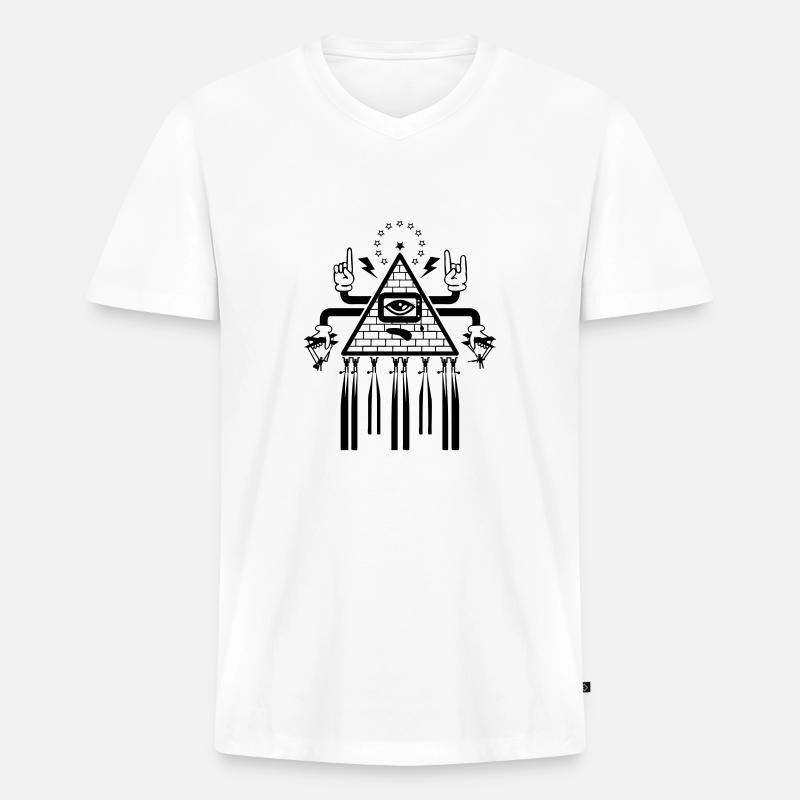 NWO - Männer Premium Bio T-Shirt mit V-Ausschnitt - Weiß