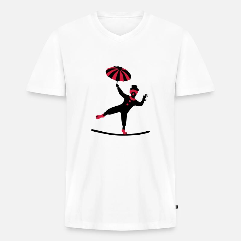 Zirkus - Männer Premium Bio T-Shirt mit V-Ausschnitt - Weiß