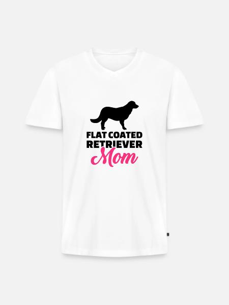 Flat Coated Retriever - Ekologisk premium-T-shirt med V-ringning herr - vit