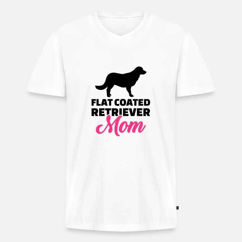 Flat Coated Retriever - Männer Premium Bio T-Shirt mit V-Ausschnitt - Weiß