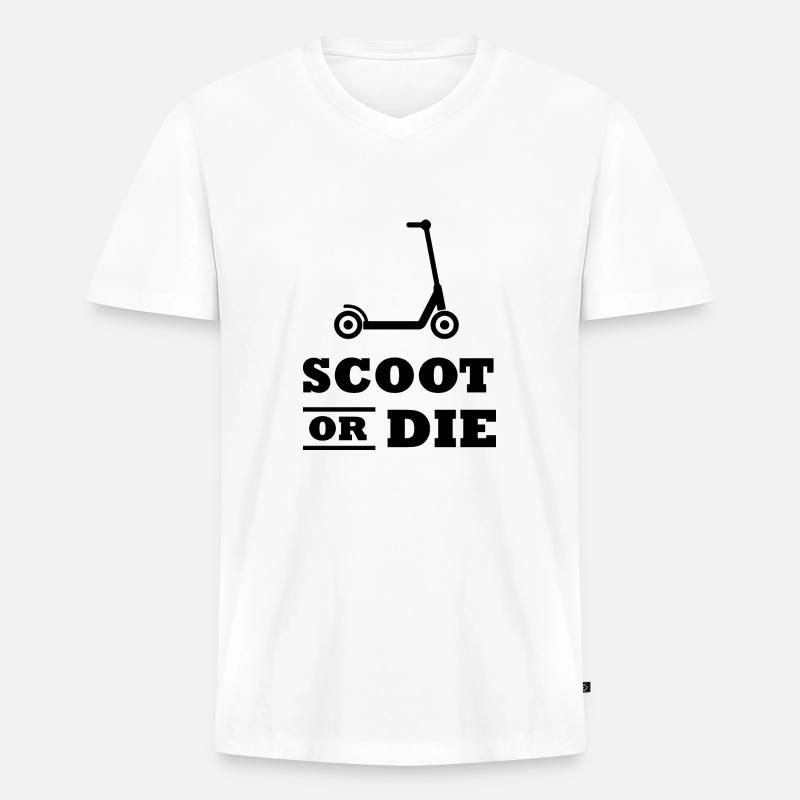 E-Scooter E-Roller Scooter - Männer Premium Bio T-Shirt mit V-Ausschnitt - Weiß