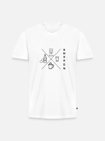 Bombardino - Männer Premium Bio T-Shirt mit V-Ausschnitt - Weiß