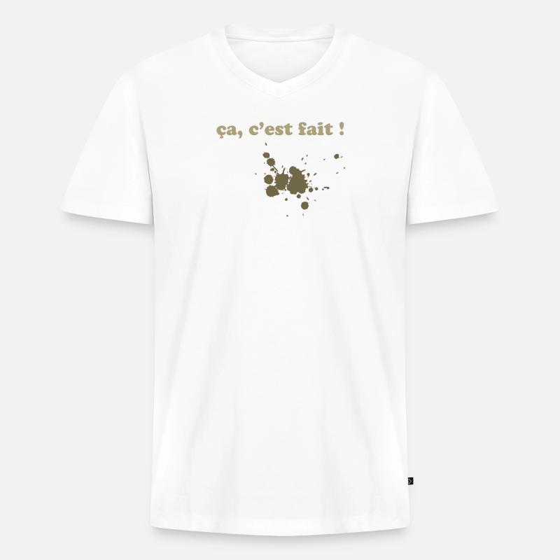 braune Flecken - Männer Premium Bio T-Shirt mit V-Ausschnitt - Weiß