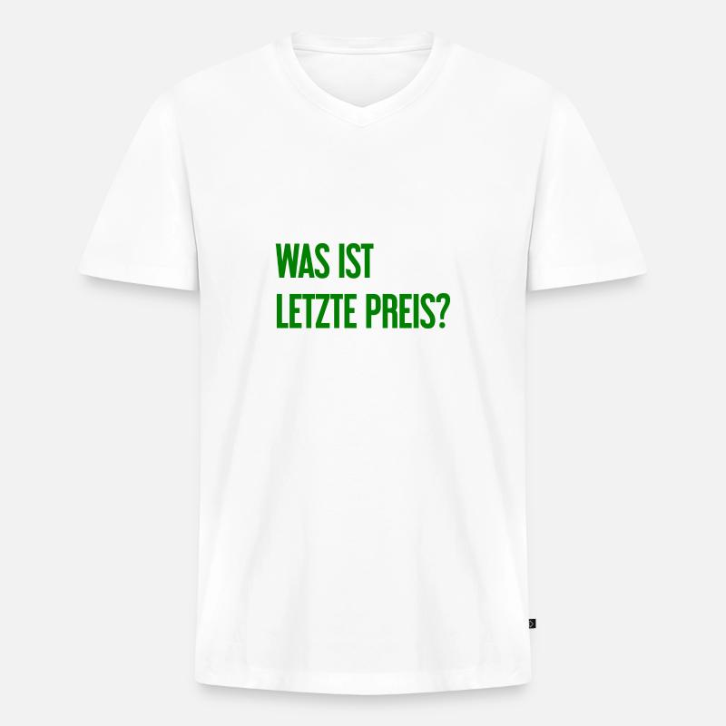Was ist letzte Preis? - Männer Premium Bio T-Shirt mit V-Ausschnitt - Weiß