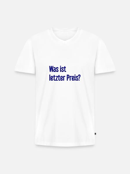 What is last price? - Men's Premium Organic T-shirt with V-neck - white