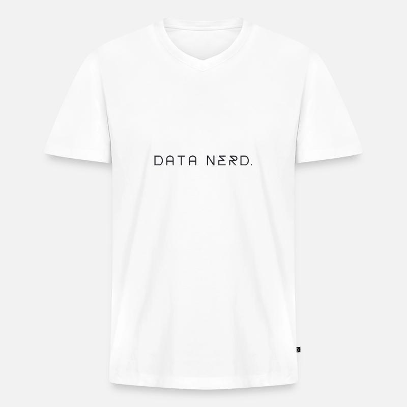 "Data Nerd" | Data Scientist - Männer Premium Bio T-Shirt mit V-Ausschnitt - Weiß