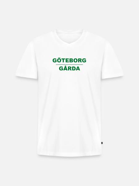 Göteborg Gårda – Green-black design - Men's Premium Organic T-shirt with V-neck - white