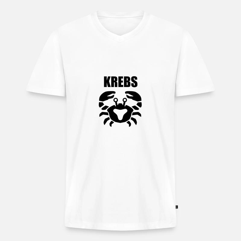Sternzeichen Krebs Geschenkidee - Männer Premium Bio T-Shirt mit V-Ausschnitt - Weiß