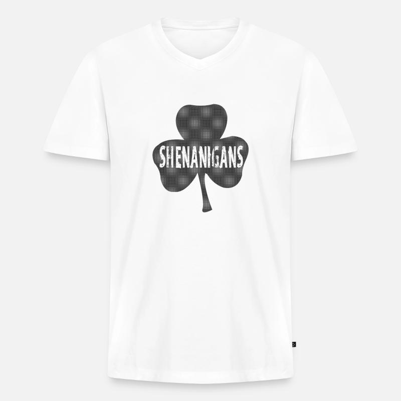 St. Patrick´s Day Schwindeleien - Männer Premium Bio T-Shirt mit V-Ausschnitt - Weiß