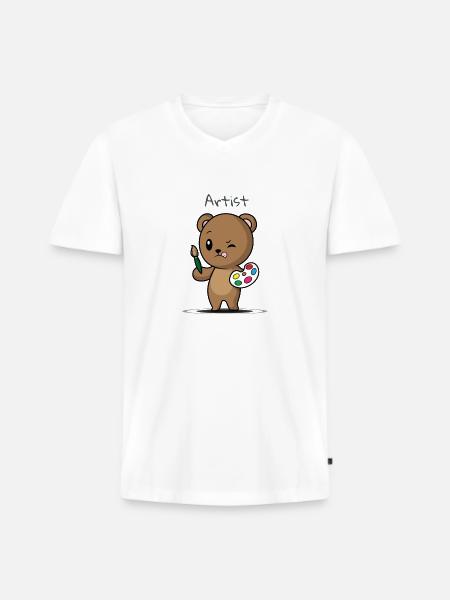 Artist Süß - Men's Premium Organic T-shirt with V-neck - white